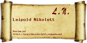 Leipold Nikolett névjegykártya